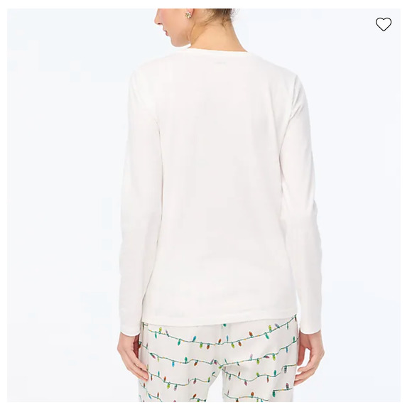 NWT J. Crew White W/Christmas Tree Lights Graphic Tee - Picture 5 of 10